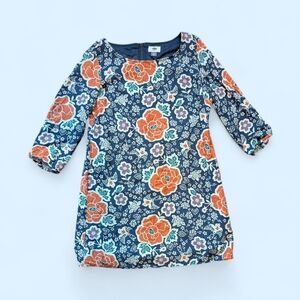 🌈OLD NAVY Bohemian Mini Floral Shift Dress Blue And Orange Size M